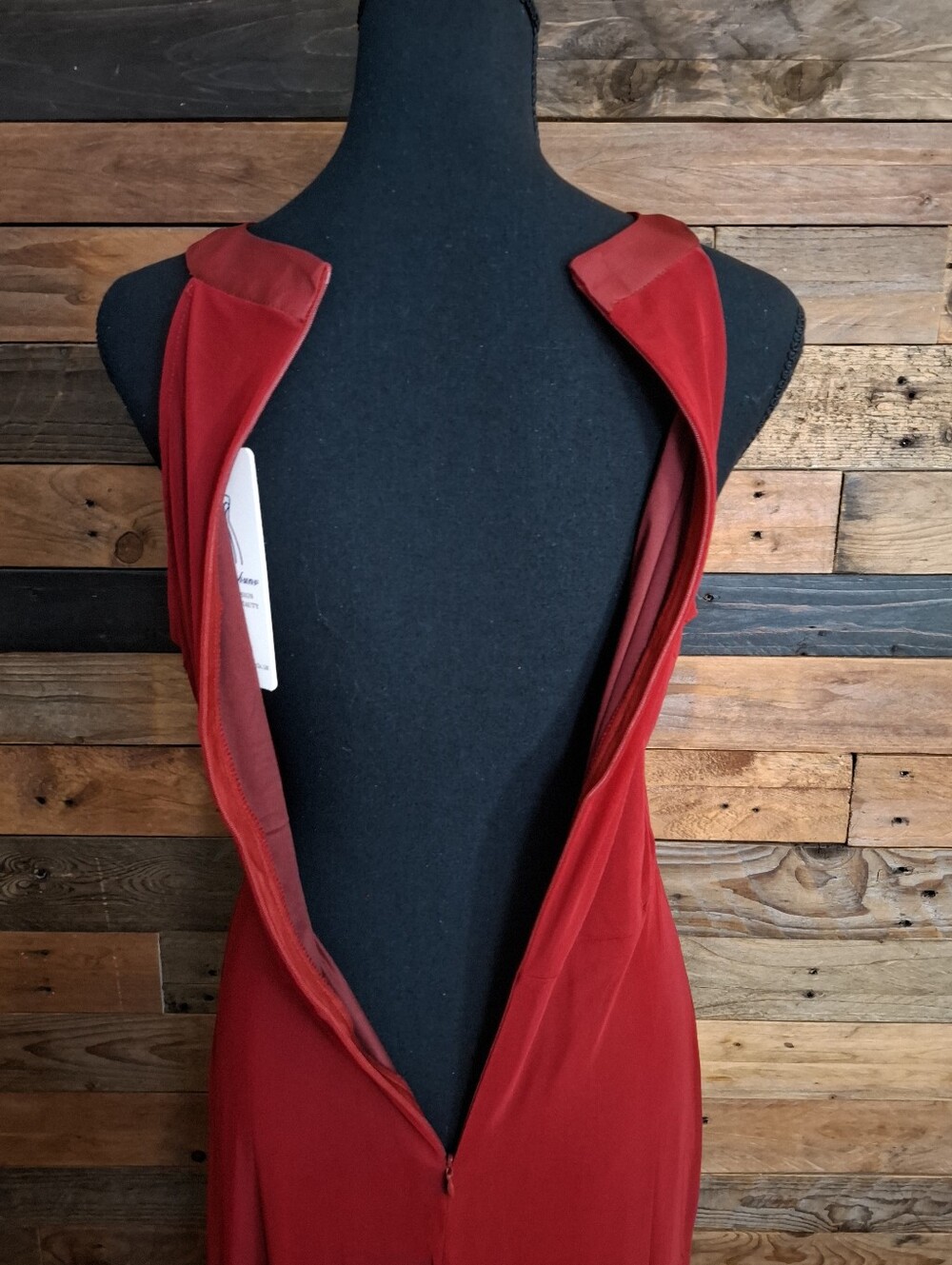 NWT Burgundy Sleeveless Ruffle Dress - Medium - Picture 7 of 8